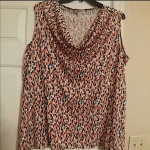 Sleeveless dress shirt with cowl neck - 3X